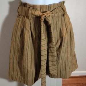 H&M dark tan/black striped cotton blend shorts - size 4